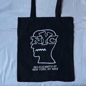 BRAIN DEAD Fabrications NYC Store Exclusive Black & White Cotton Canvas Tote Bag